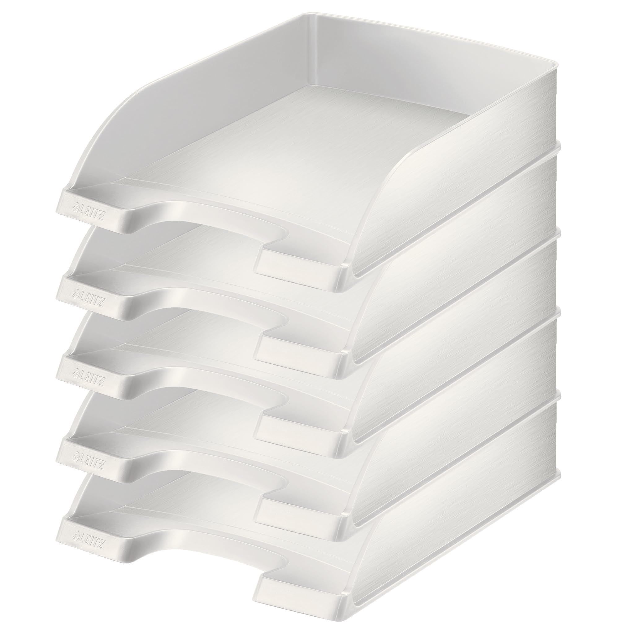 Leitz Style, 52540004 - Vaschetta portacorrispondenza, Formato A4, Confezione da 5 Pezzi, Colore: Bianco Artico