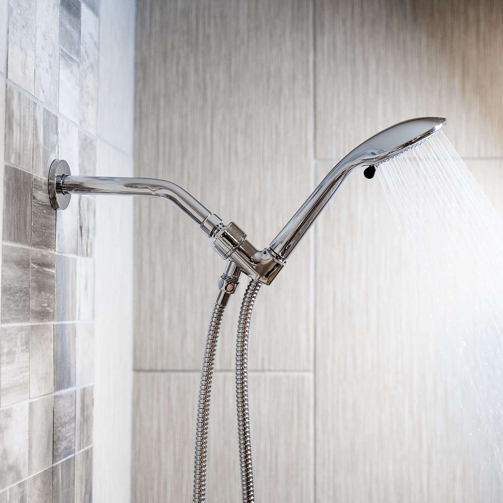 SparkPod Brazo de ducha de 9 pulgadas con brida, brazo de extensión de cabezal de ducha de acero inoxidable sólido, montado en la pared para cabezales de ducha fijos y de mano, cinta de teflón