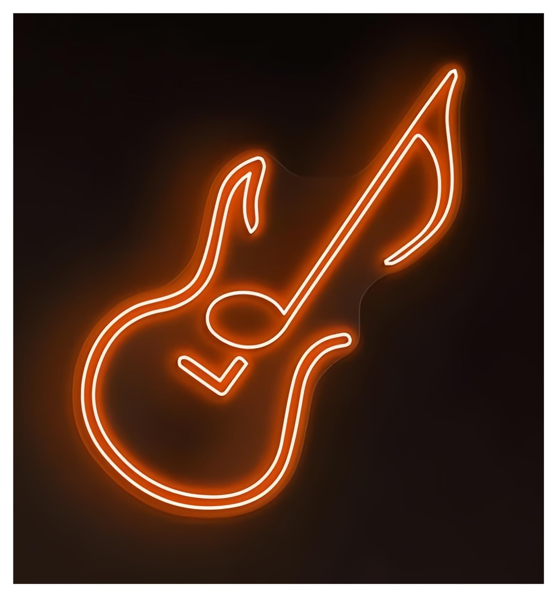Shouxi E Sign Lamp Guitar Neon Sign For Dj Room Bedroom Wall Decor Night Lights Music Studio Hom Bar Pub Decoration(,50Cm)