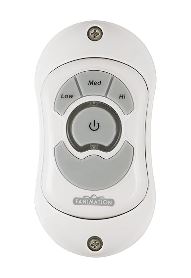 Fanimation TR33WH Non-Reversing Fan Remote Control, 3 Fan Speeds, for Use with The Marea Only