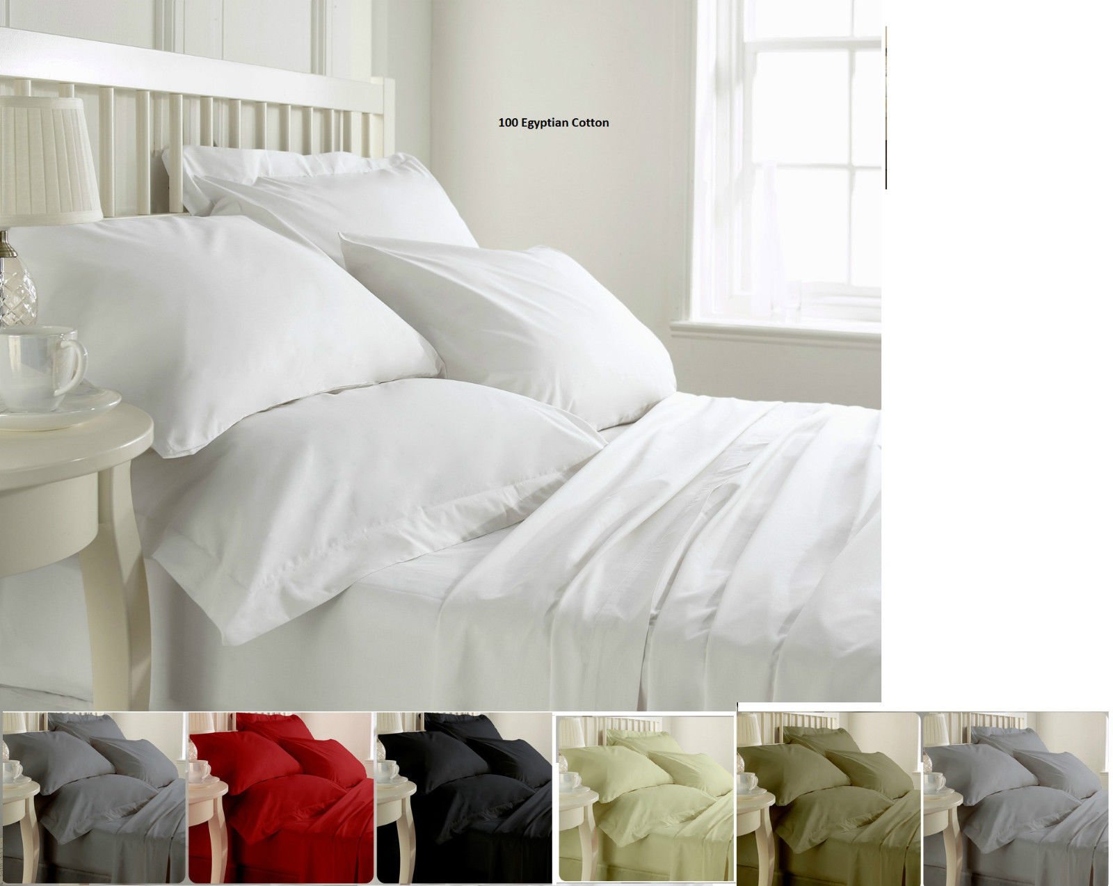 JaaZ Textile Limited 200 Thread Count 100% Egyptian Cotton Dyed Bed Linen Buy Sets OR Individual Items (Double Fitted, Grey)