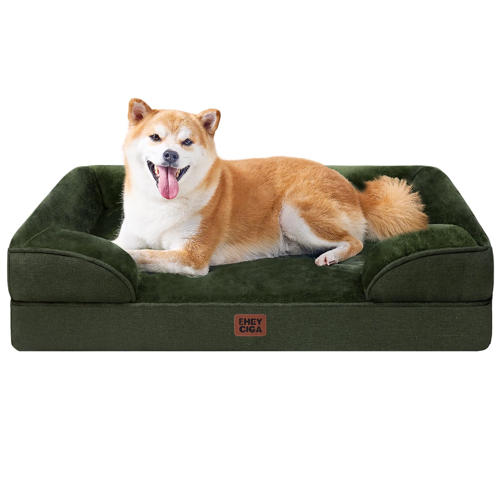 EHEYCIGA Orthopedic Dog Beds for Large Dogs, Waterproof Memory Foam Large Pet Bed with Sides, Non-Slip Bottom and Egg-Crate Foam Dog Couch Bed with