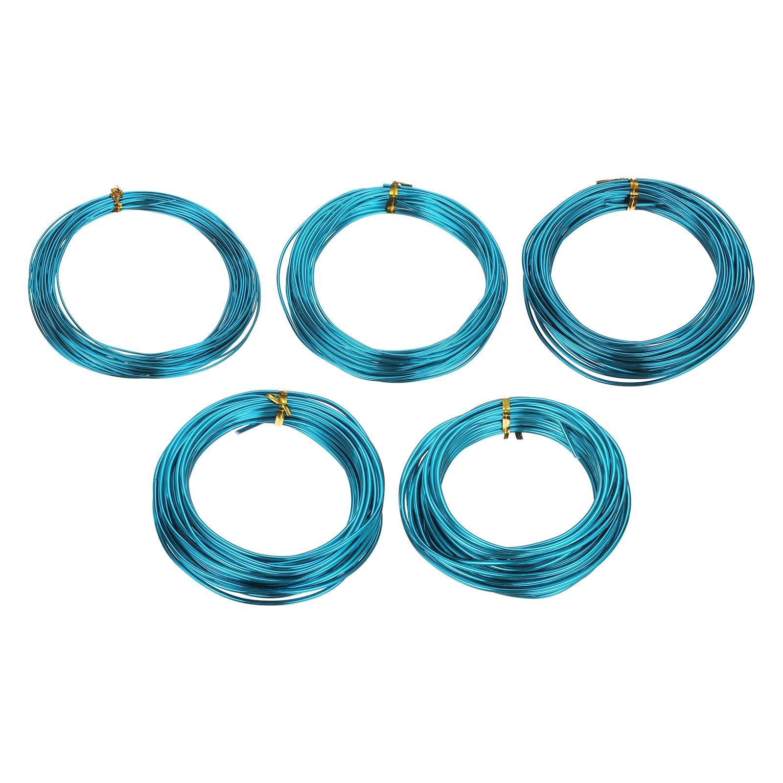 sourcing map 5 Roll Bonsai Wire 1/1.5/2/2.5/3mm Each Roll 32.8ft (10m) Anodized Aluminum Bonsai Wire for Gardening Tree Branch Fixing DIY Crafting, Light Blue
