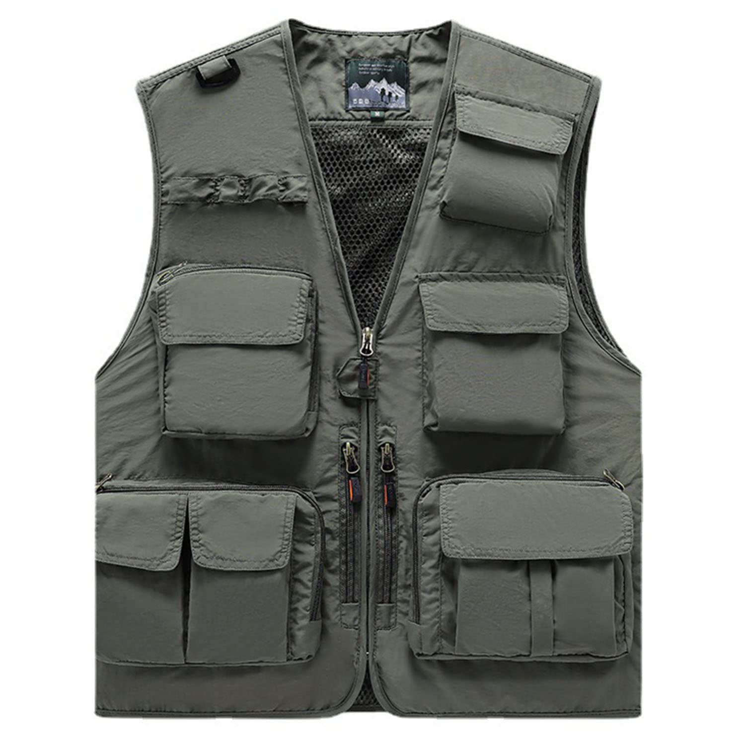 Chaleco Multibolsillos para Hombre Primavera Y Otoño Chaleco Casual Transpirable Chaqueta Multifuncional para Pesca Senderismo Viajes Fotografía