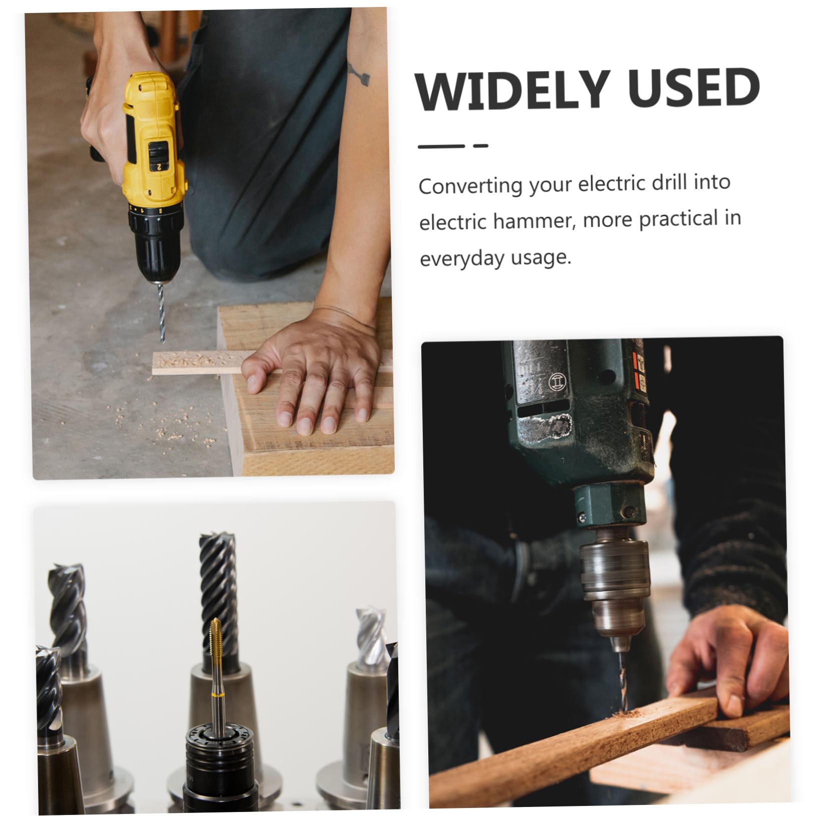 balacoo Drill to Hammer Drill Adapter Conversion Head 4-hole Universal Interface Double Handle Mounts