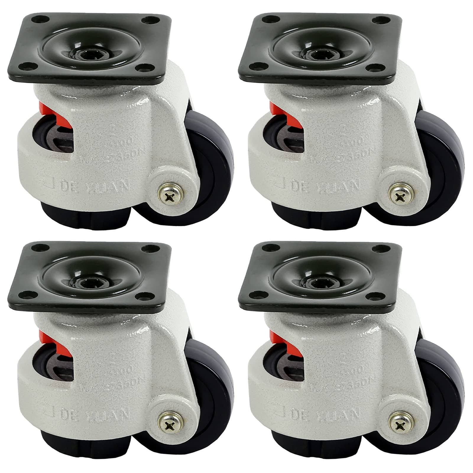 Schwerlast Rollen Lenkrollen 50mm Werkbank Werkstatt Maximal Belastbar 1000kg, Einziehbare Nivellierrolle Industriemaschine Transportrollen Schwerlastrollen für Prowerkbank, 8 STK (DREI Größen)