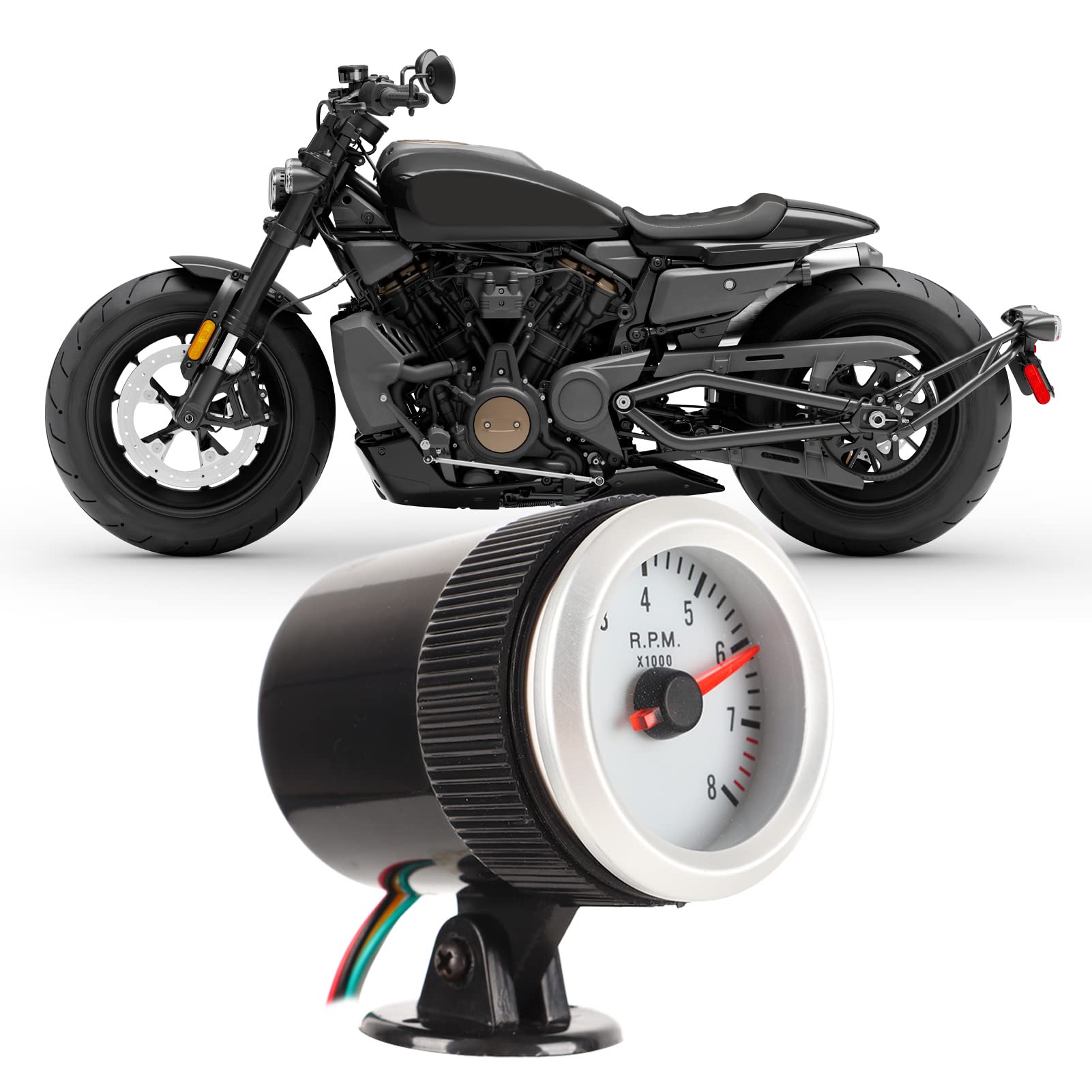 Contagiri 52 Mm con Puntatore Rosso e Quadrante Elettronico Retroilluminato per Veicoli a Benzina, Adatto per Motori 1 4 6 8 Cilindri, Contagiri a LED per Auto e Camion