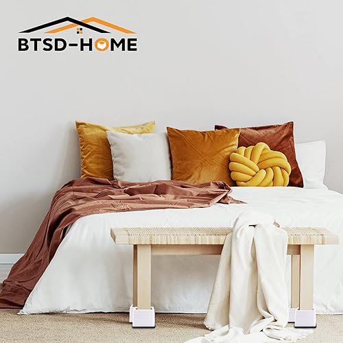 Miniatura 7 de BTSD-home Elevadores de cama de 3 o 6 pulgadas, apilables, resistentes, para sofás, mesa, sofá, silla, cama, juego de 8 unidades, color blanco