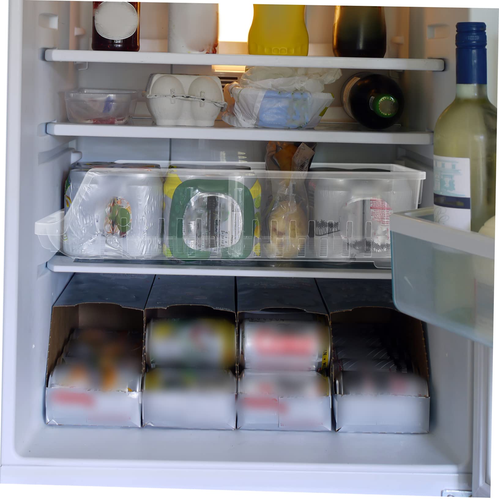 Ciieeo Dispensador de Latas para Frigorífico Organizador de Cocina Blanco | Pp, para Alimentos y Bebida en Lata, Identificación Rápida, Ordena el Refrigerador