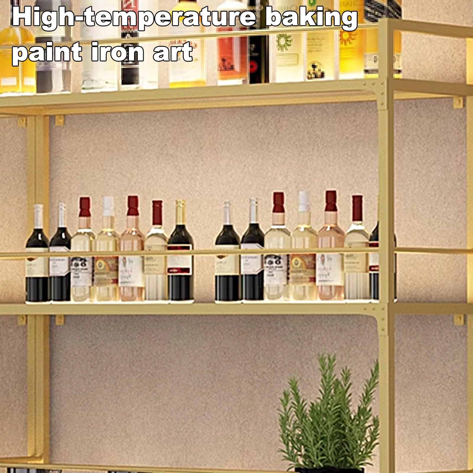 Botellero Vino Pared Industrial Botellero de Hierro, Botellero Vintage Simple de Pared, Botellero Pared Negro con Soporte para Copas de Vino y Luz Led(100 * 25 * 58cm)