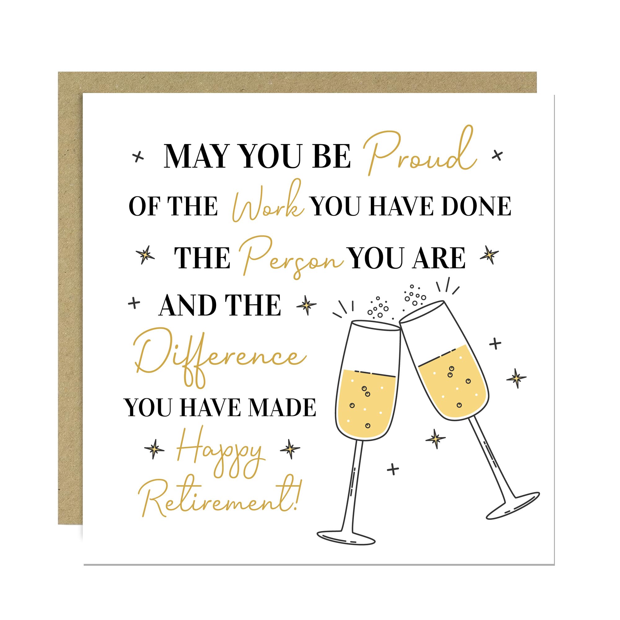 Red Ocean Retirement Card 145x145mm With Kraft Envelope Happy Retirement Cards For Friend Colleague Teacher Congratulations Greetings Cards