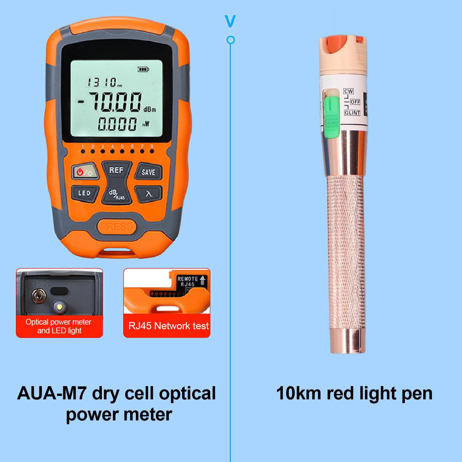 Kit Outils Fibre Optique YICIZOL - Localisateur Défauts 30km, Puissance-mètre, Coupe-fibre - FTTH