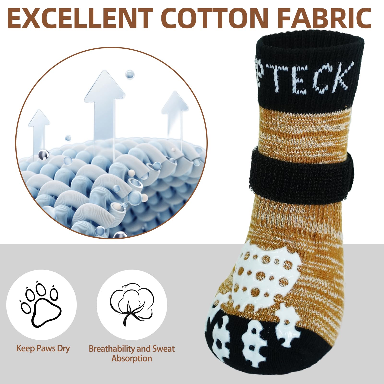 PUPTECK 2 works Anti-Slip Dog Socks Paws Stop Licking, Walking Boots for Injured Paws Hot Weather/Winter - Image 4