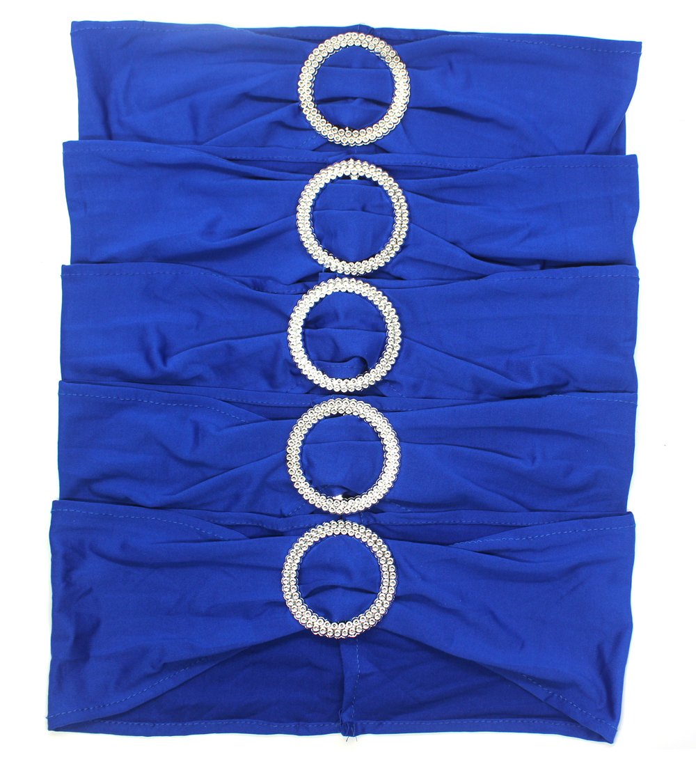 50pcs Spandex Chair Sash with Buckle Slider Sashes Bows for Wedding Party Hotel Event Decoration (Royal Blue)