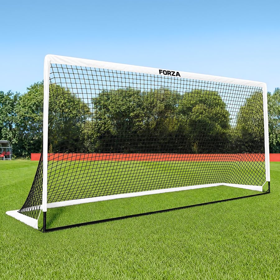FORZA Square Pop-Up Football Goal [6 Sizes] (White, 12ft x 6ft, Pair of Goals)