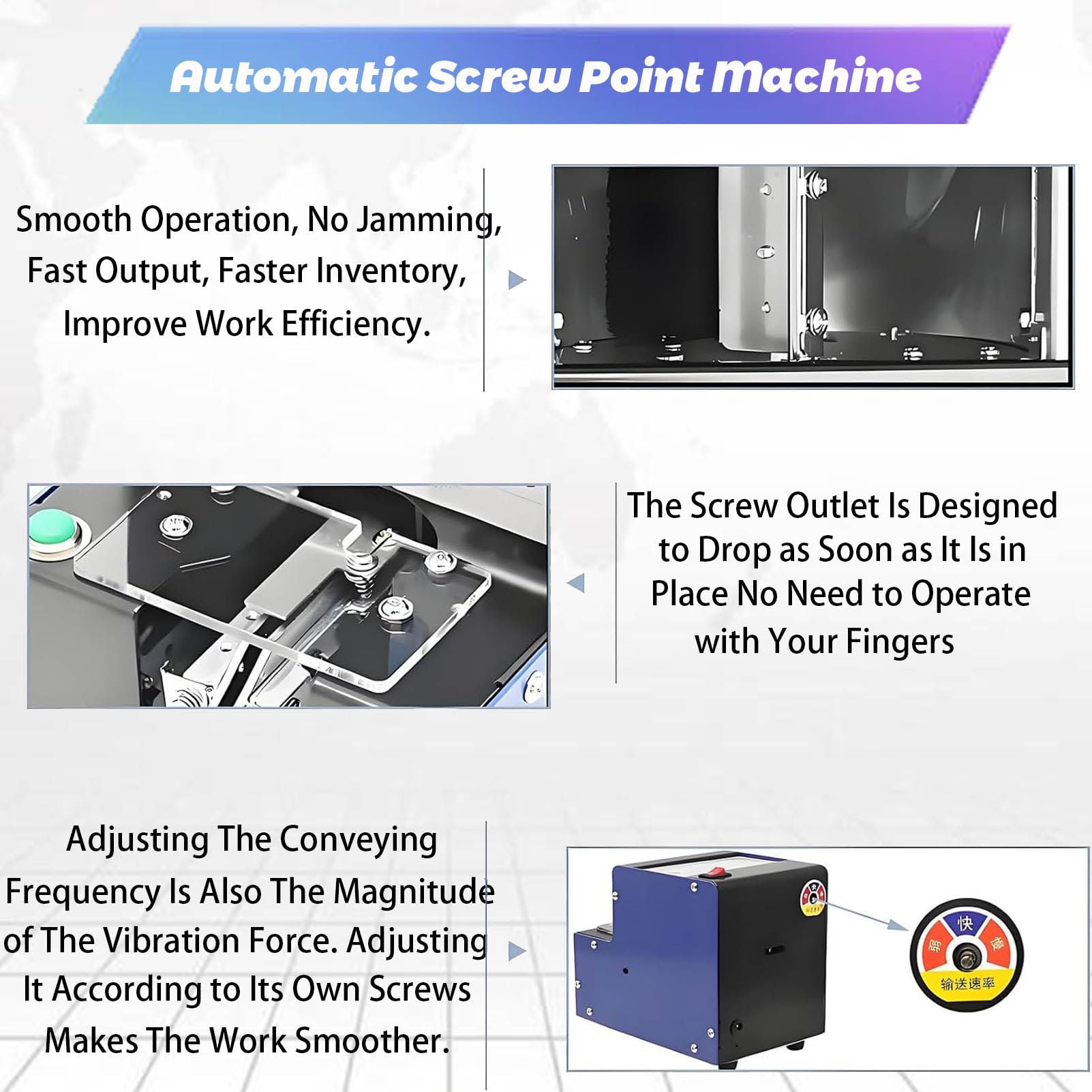 Automatischer Schraubenzähler und Zuführmaschine mit Digitalanzeige, Sicherheitsabdeckung, einstellbare Vibration, 2 Stück/Sekunde, für Verpackungsindustrie