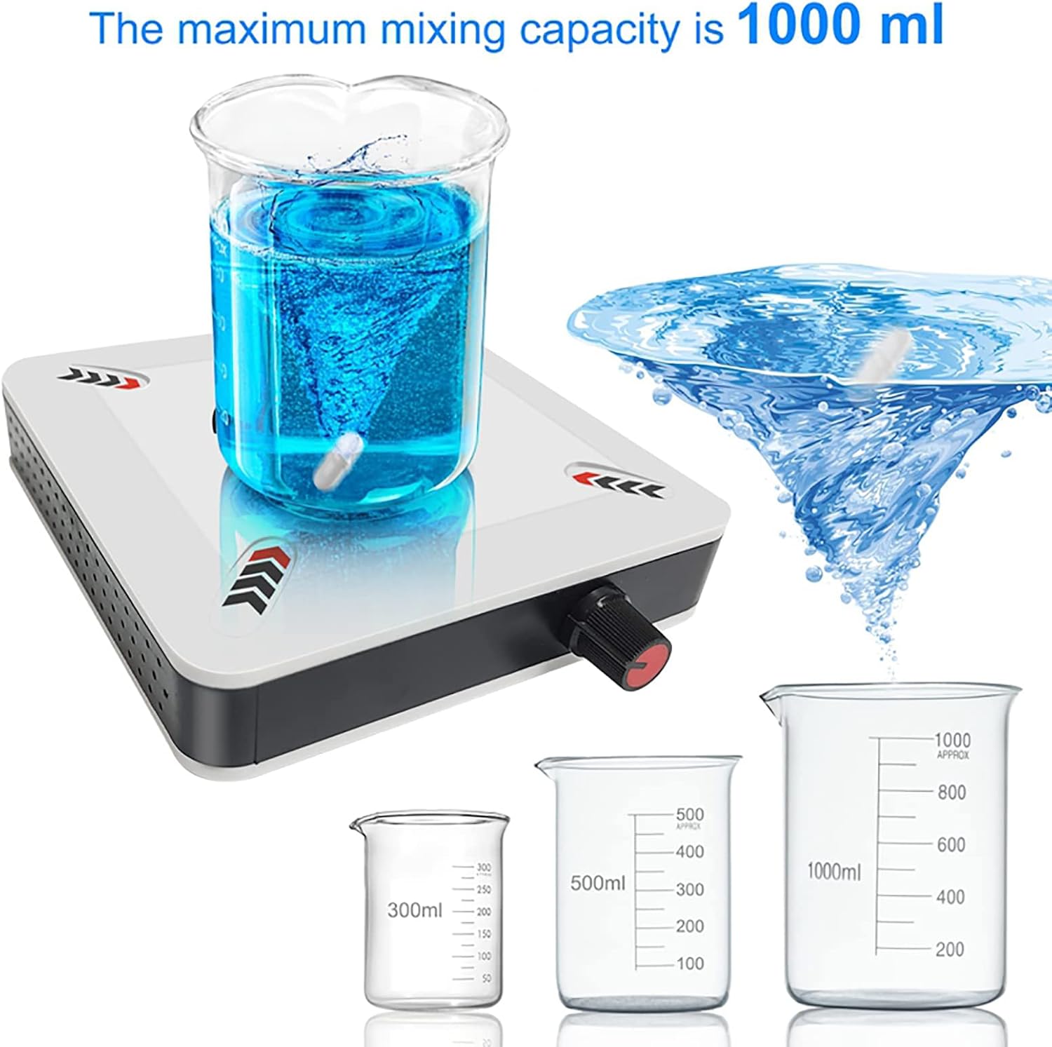 Magnetic Stirrer, Laboratory Desktop Mini Electromagnetic Stirrer with Speed Controller, Stirring Speed 0-2400 Times Per Minute, Suitable for Laboratory and Daily Use