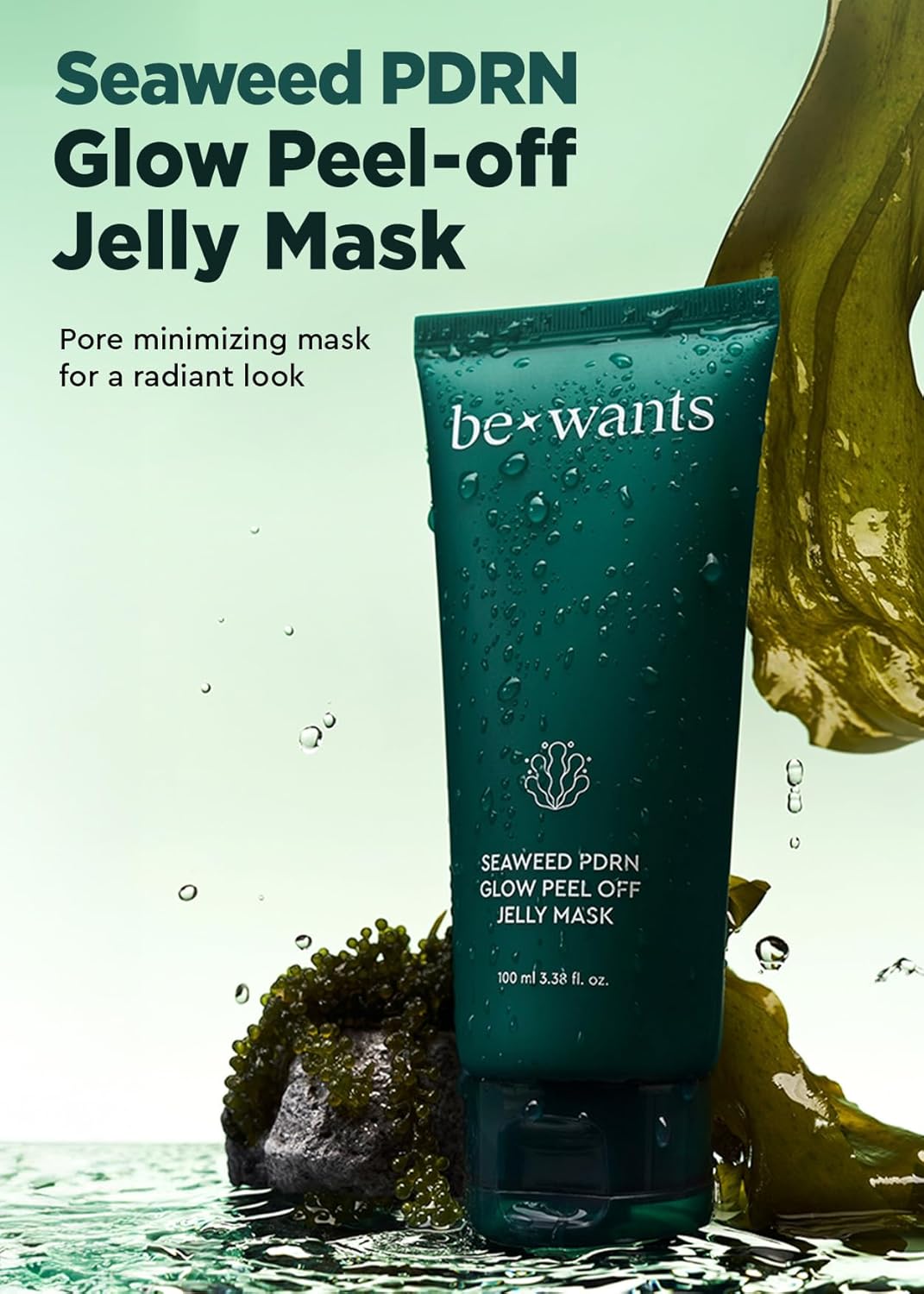 bewants Seaweed PDRN Glow Peel Off Jelly Mask | Pore Minimizing Peel Off Face Mask | Soothing PDRN Skincare & Vegan Skincare for Korean Glass Skin, 3.38 fl oz - Image 2