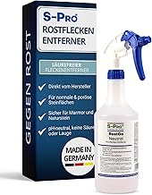 S-Pro - RostGo pH- neutraler Rostentferner 750ml - Effizientes Spray gegen Rostflecken auf porösen Steinoberflächen für innen & außen - Für Steinfließen, Sandstein, Marmor, Naturstein usw.