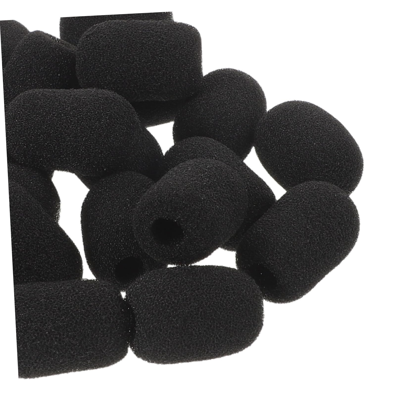Bonnette Anti Vent pour Micro en Mousse, Lot 60 Pièces Noir