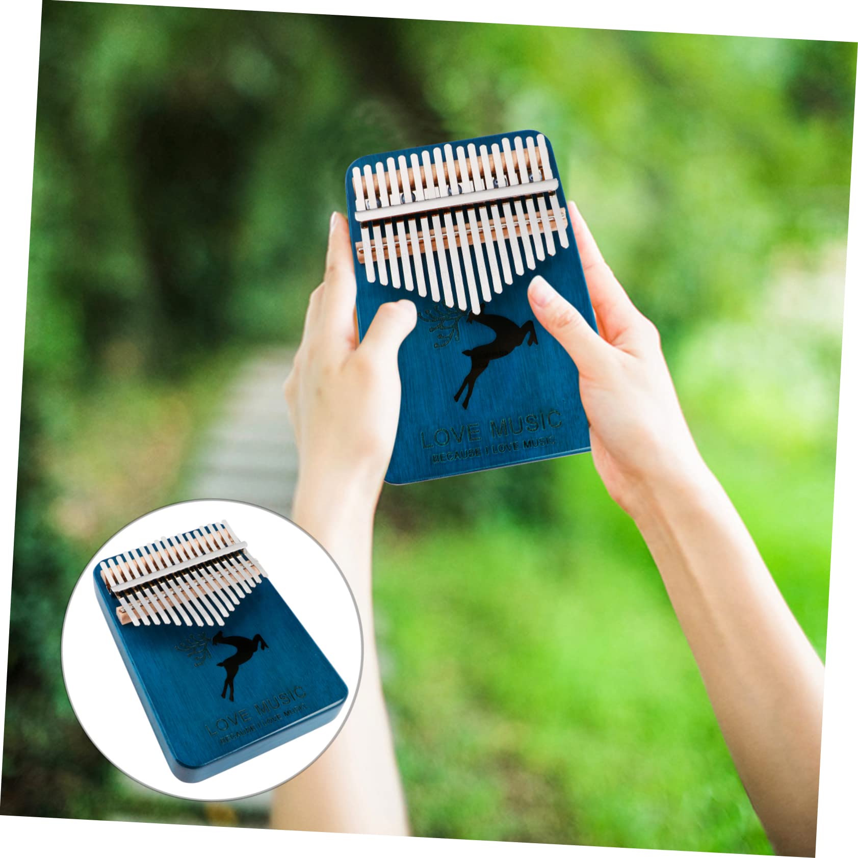 Toddmomy 17 Key Thumb Piano Kalimba Piano for Beginners Creative Educational Musical Instrument Portable