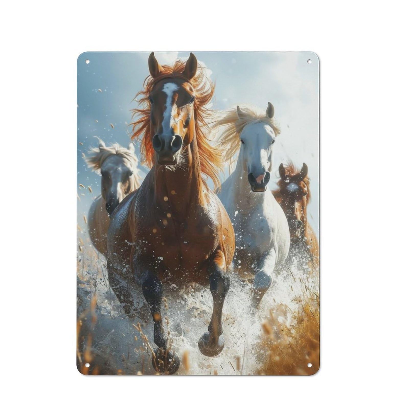 Junmoney Horse Vintage Metal Wall Decor 40X30cm, Metal Gift Sign For Hallway, Home Bar, Garage Or Study