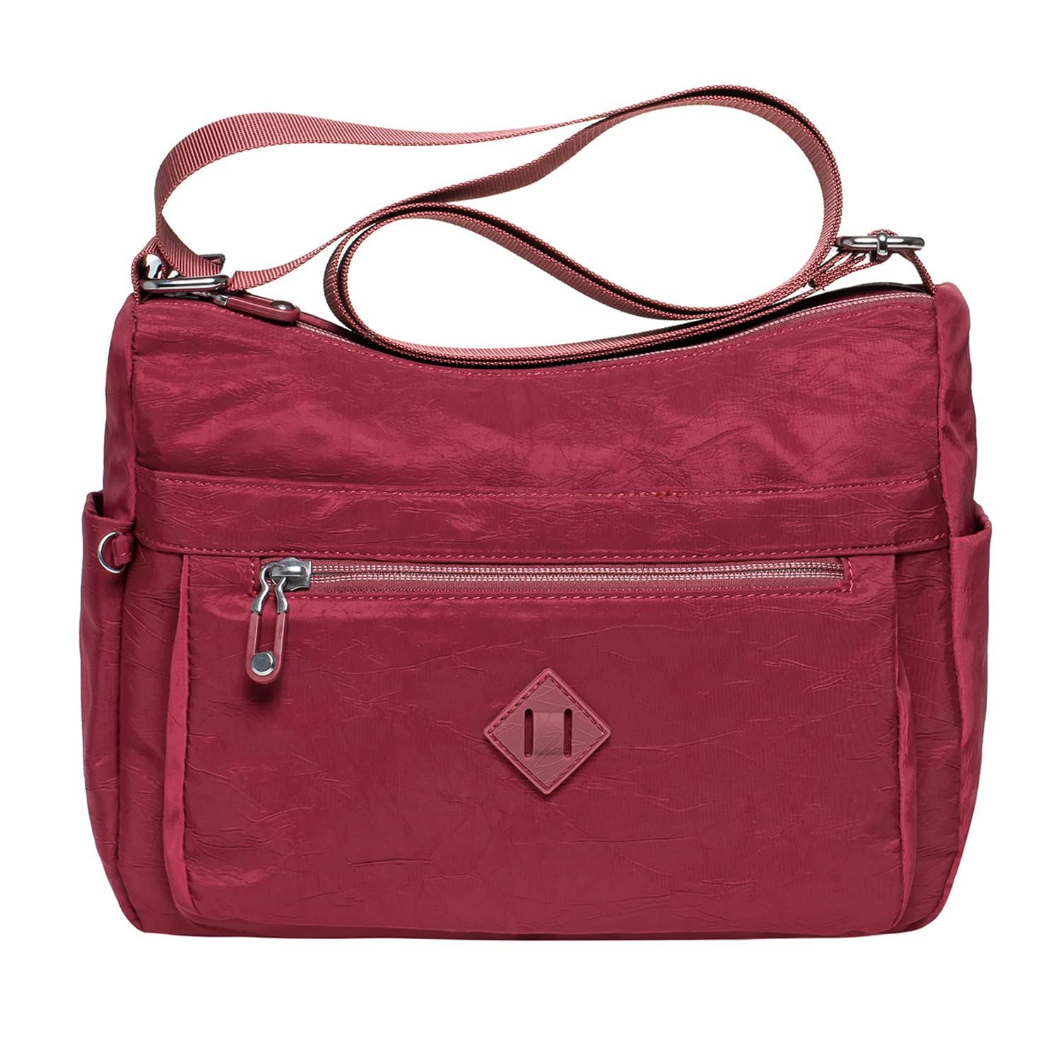 KAUKKO Women Crossbody Bag Handbag Lightweight Shoulder Purse Nylon Multi Pocket Crossbody Bag Ladies Travel Handbag