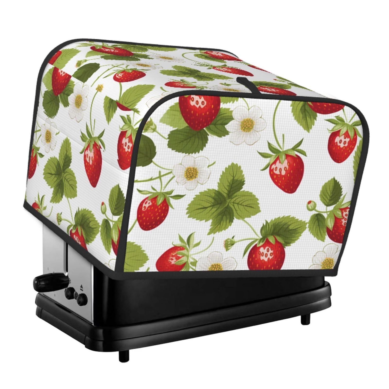 YPPAHHHH Toaster Cover 4 Slice Fresh Strawberries Flower Pattern Toaster Cover Waterproof Kitchen Small Appliance Covers Microwave Oven Dust-Proof Bread Cover, Women Gift