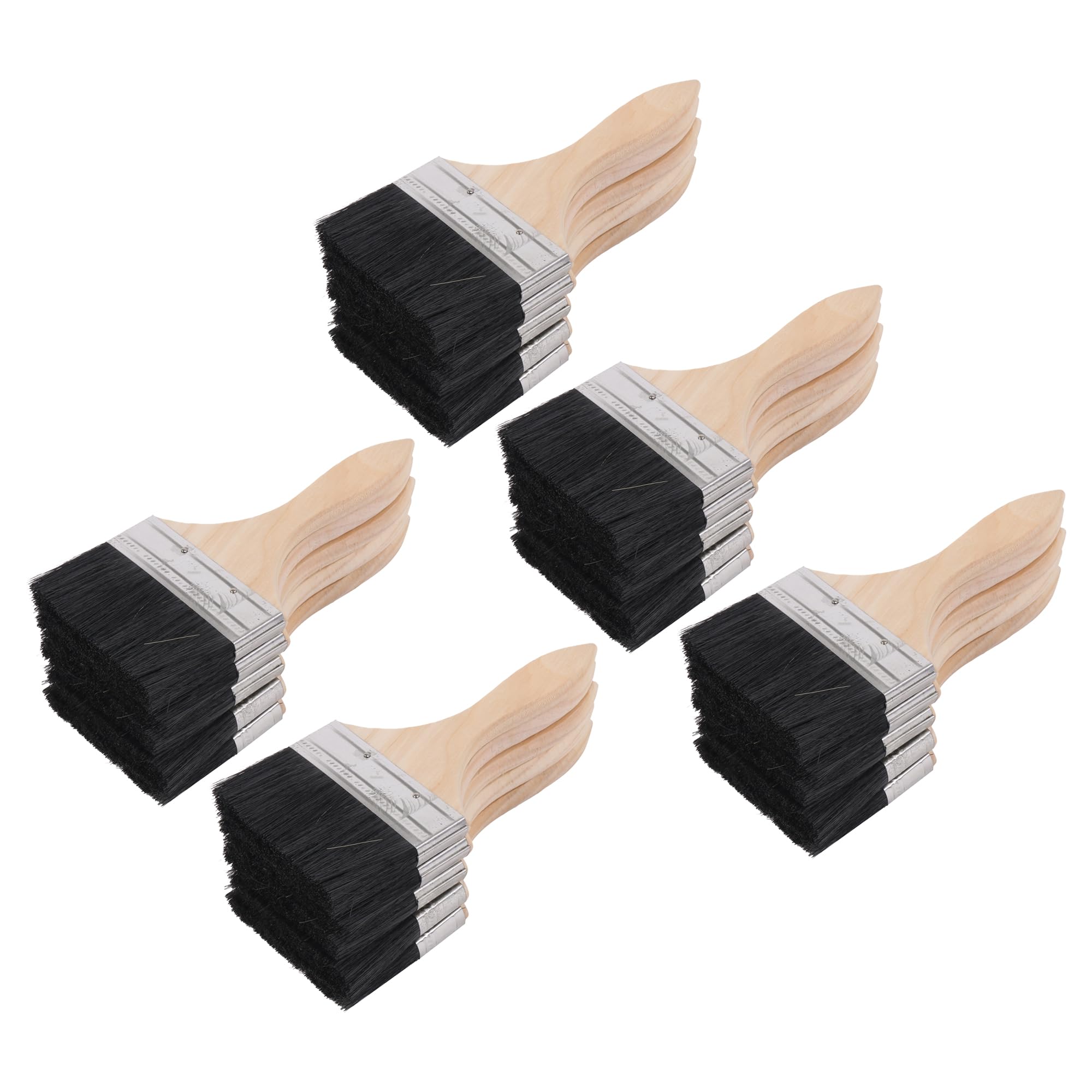 Black Brush - Mango de madera fina natural para herramientas de pintura artística, 4 pulgadas, paquete de 25