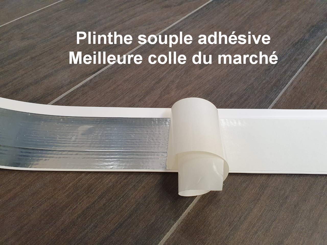 Rodapié suave de PVC adhesivo seco profesional de alta calidad de MadeInNature altura 50 mm, 70 mm o 100 mm Longitud a elegir (altura 100 mm x longitud 4 ml, blanco)
