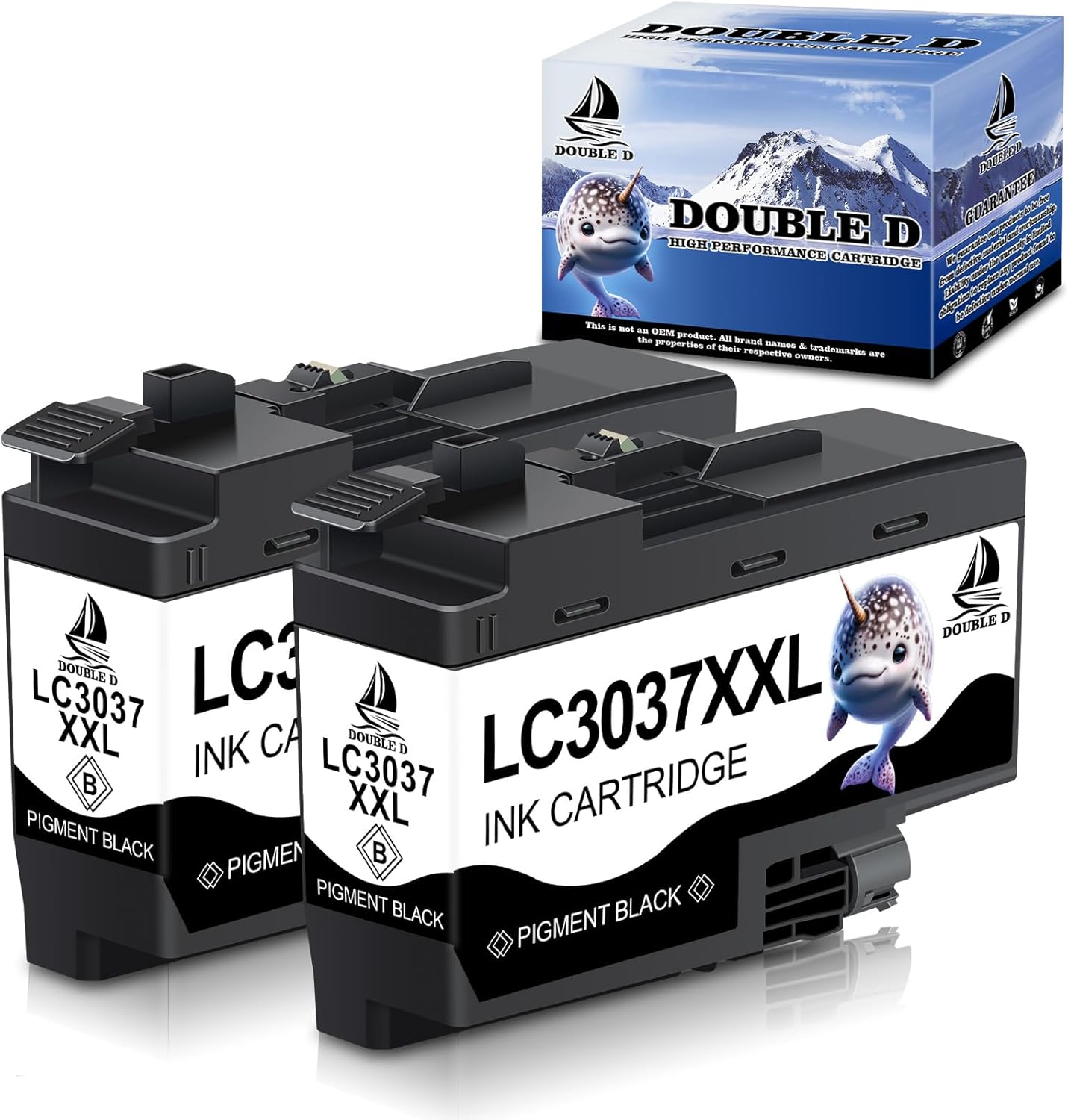 DOUBLE D Compatible Ink Cartridge Pigment Replacement for Brother LC3037 XXL LC3037XXL LC3037BK for MFC-J5845DW MFC-J5845DW MFC-J5945DW MFC-J6545DW MFC-J6945DW MFC-J6545DW XL (2-Pack Black)