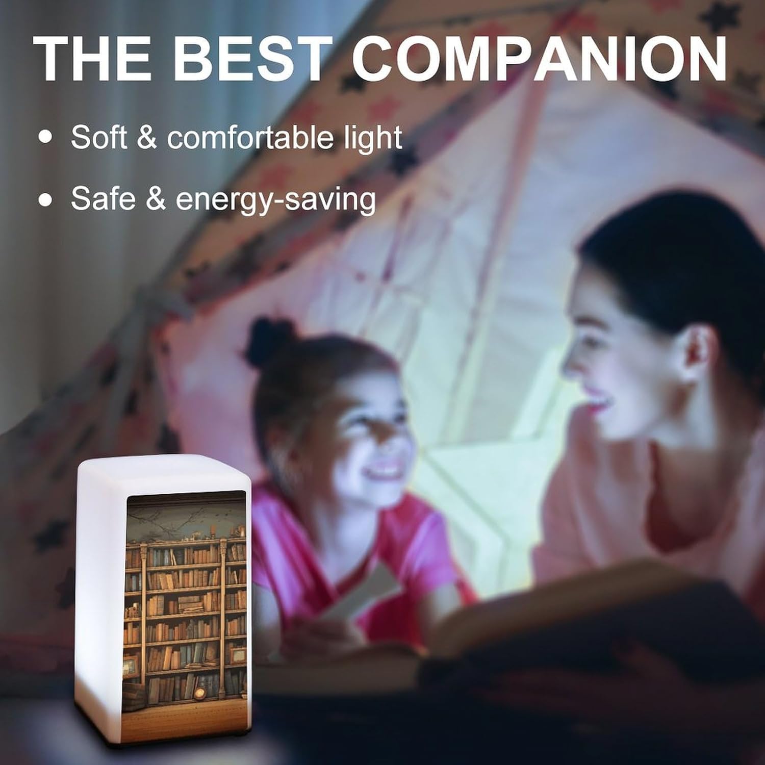Desk Lamp Table Lamp with 2 Lighting Modes Battery Operated Retro Bookshelf Reading Lamp for Bedroom Nightstand