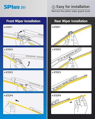 Miniatura 126 de Repuestos de limpiaparabrisas de 26 pulgadas (paquete de 4), repuestos de limpiaparabrisas de repuesto para automóvil, tamaño ajustable de 26