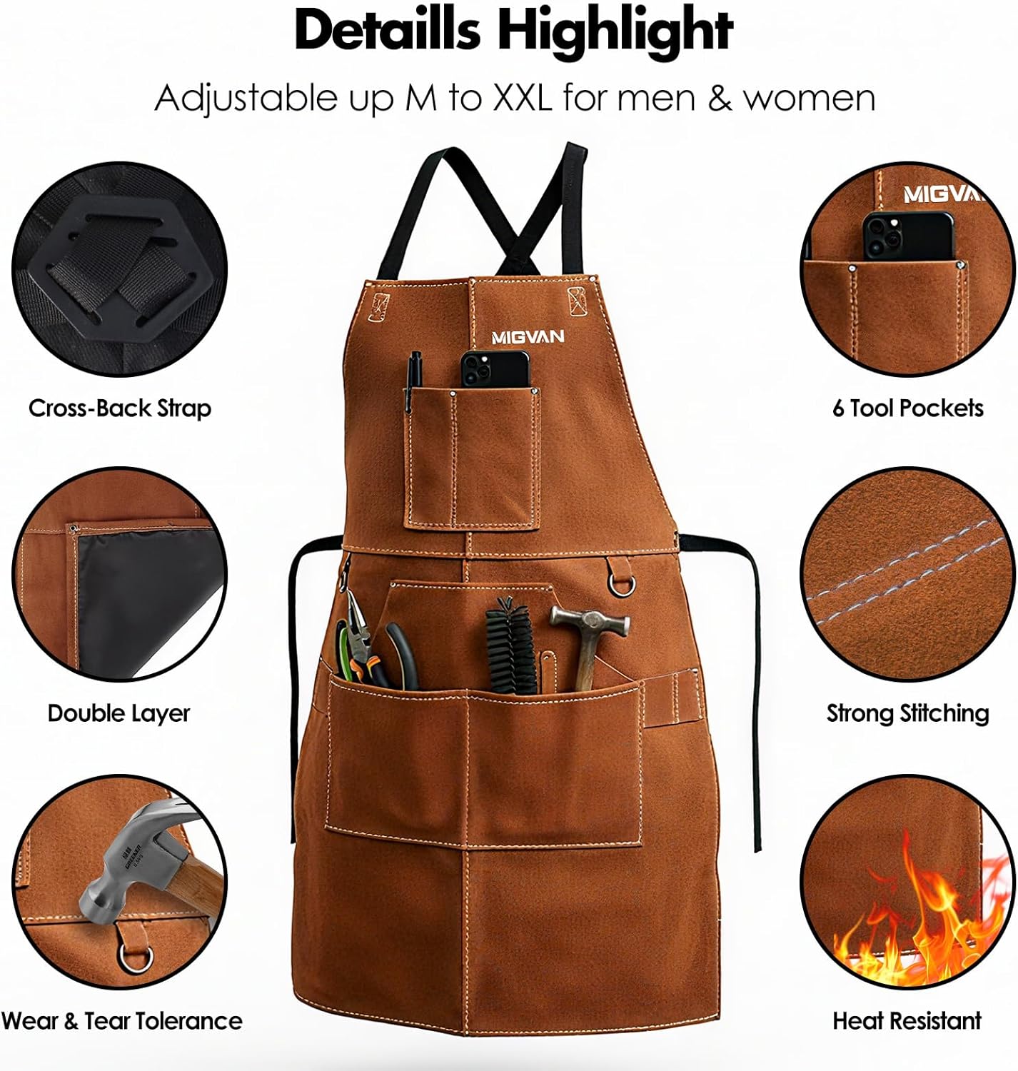 Welding Helmet Auto Darkening H-21, Leather MIG Welding Gloves 16 Inches, Leather MIG Welding Work Apron, Comprehensive Set Simplifies The Welding Tasks.