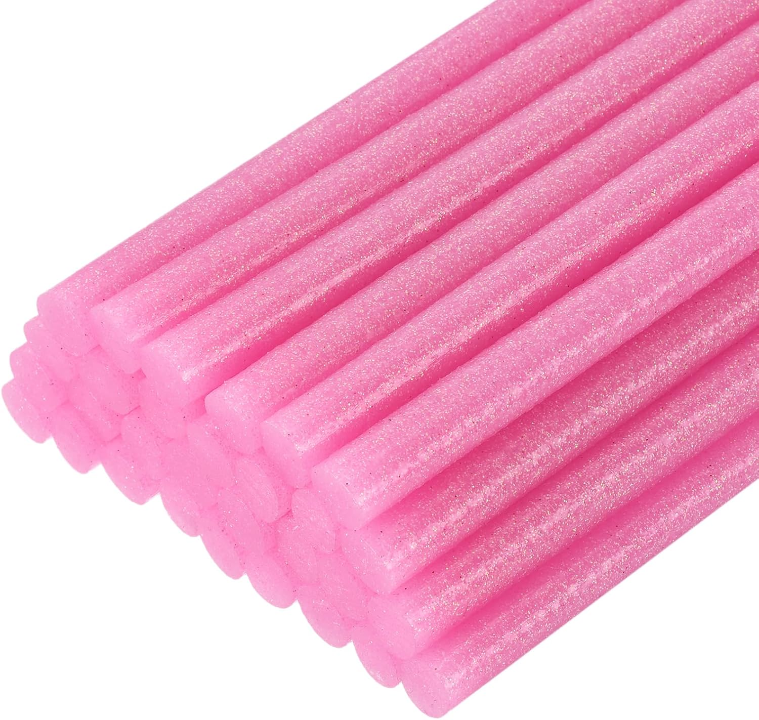uxcell 30pcs Full Size Hot Glue Gun Sticks 8-inch x 0.43-inch High Sticky Large Hot Glue Sticks for Glue Gun, Glitter Pink