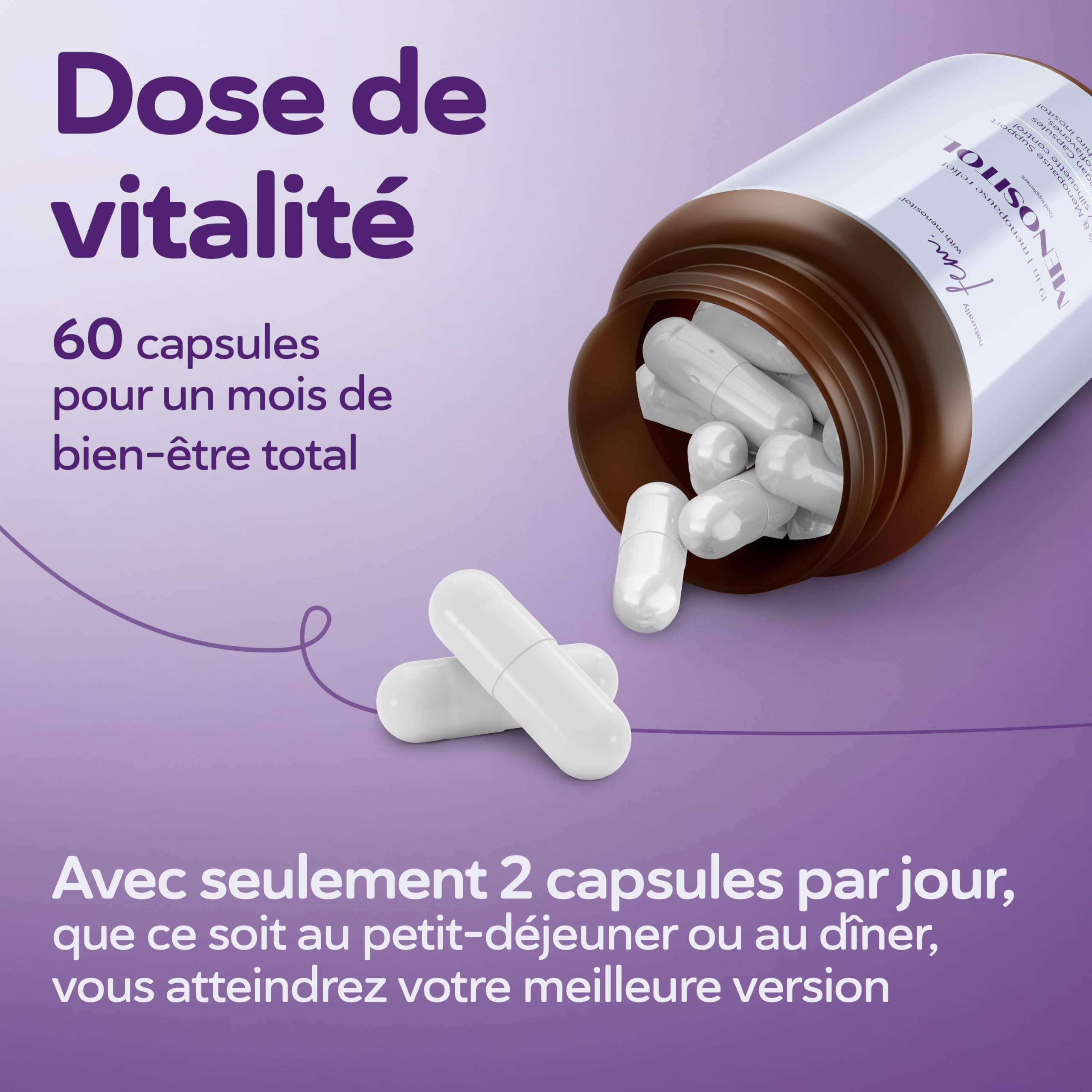 Ménopause & Bouffées de Chaleur | Inositol FEM Menositol SOPK 19-en-1 | Complément Menopause avec Myo-Inositol, D-Chiro, Isoflavones & Sauge | Soutien Hormonal, Sommeil & Humeur | Qualité Premium