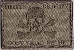 Liberty Or Death Skull & Bones Tactical Patch - Multitan