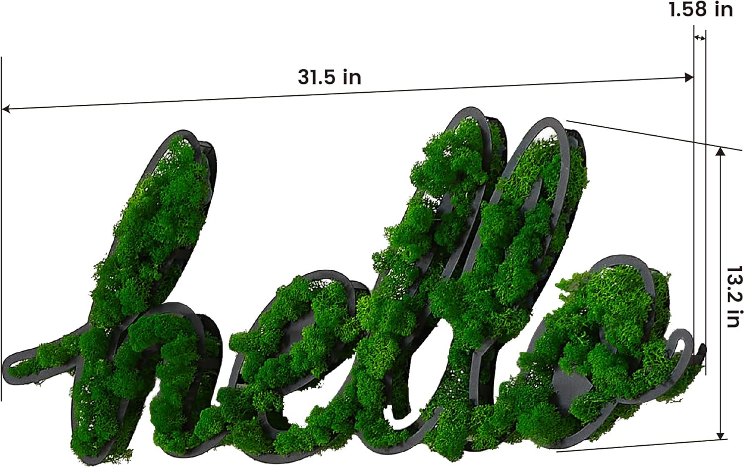 Adashion Letter Art Moss Wall Decor (Hello)