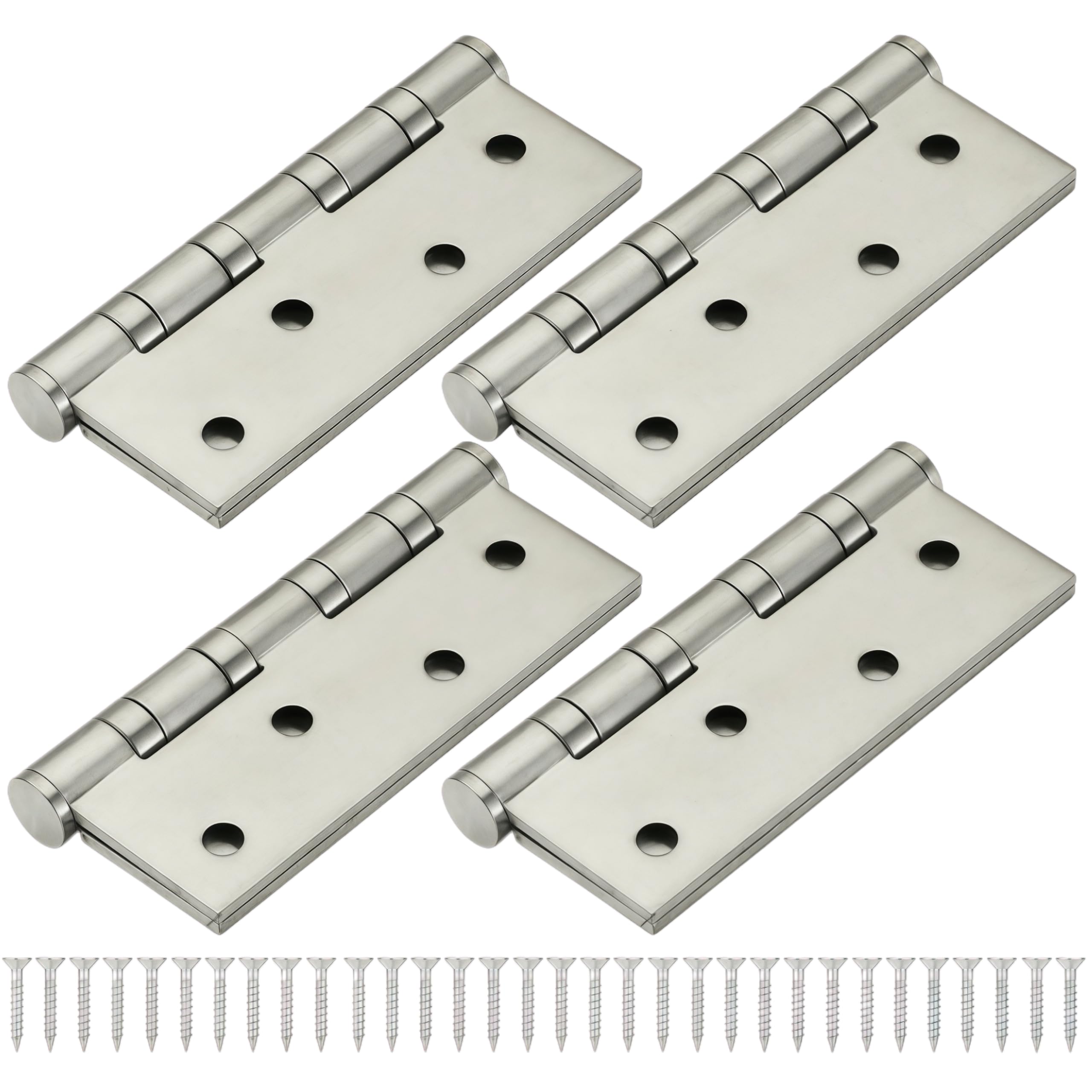 Hinges 4 Pack Stainless Steel Door Hinges Silver 4 Inch Casement Hinges