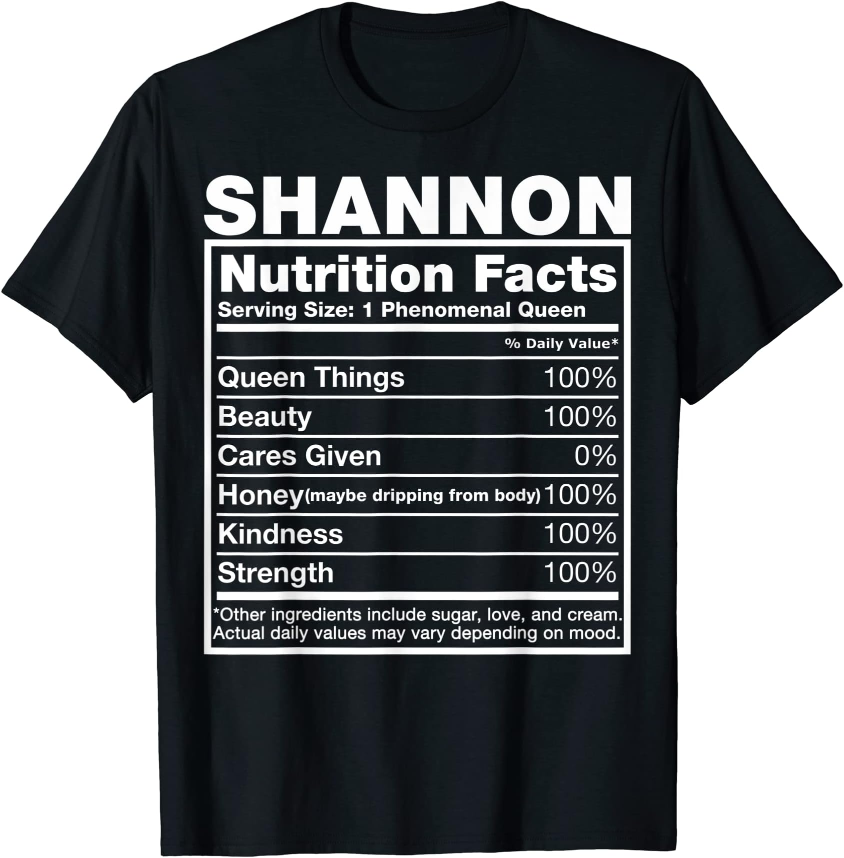 Shannon Nutrition Facts Name Shirts & GiftsShannon Nutrition Facts T-Shirt Shannon Name Birthday Shirt T-Shirt