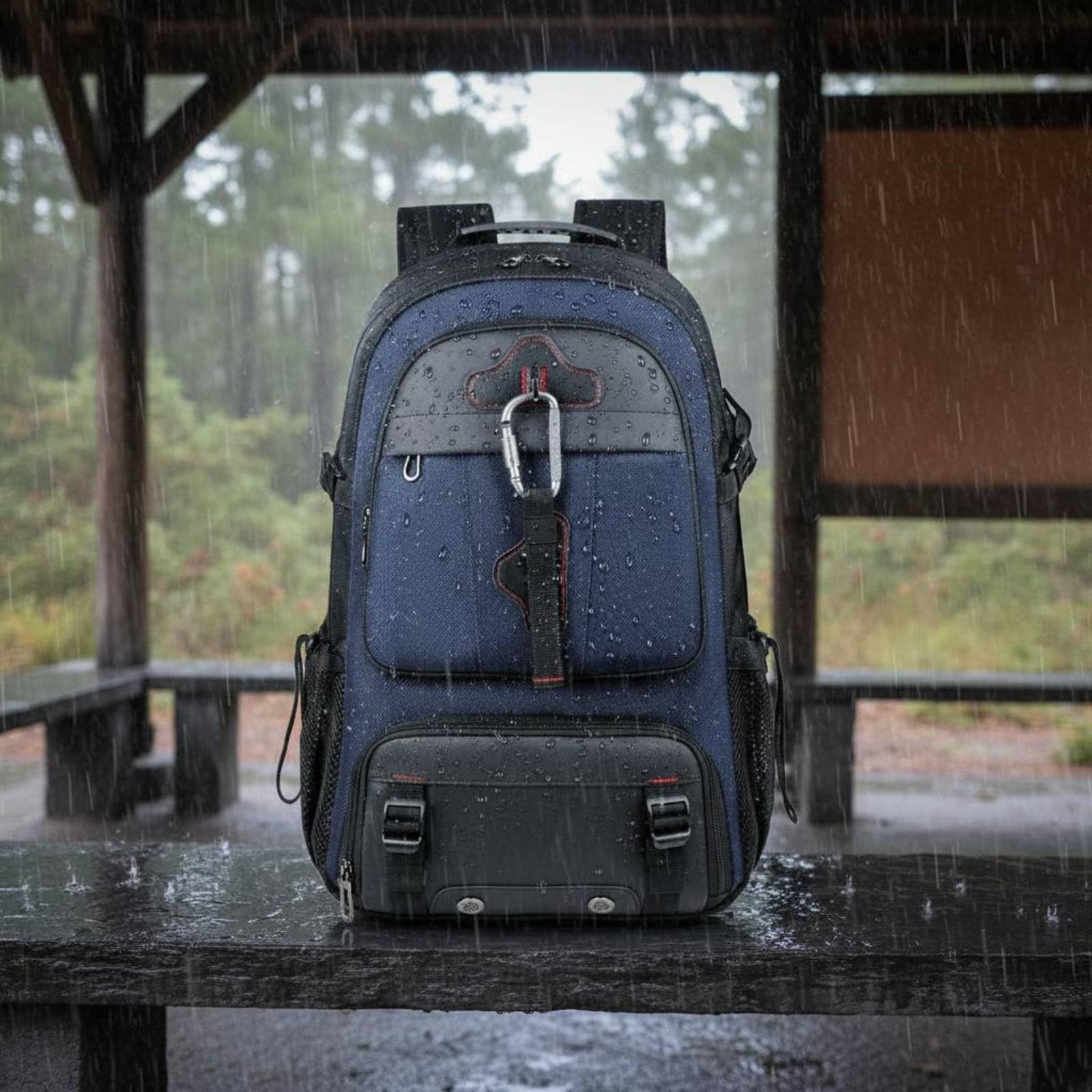 Baoblaze Mochila de Viaje Mochila Maletín Bolso con Compartimentos Separados para Electrónica y Ropa Funda Acolchada para Portátil de 16 Pulgadas Tela 1680D, Negro, Superventas+Mejorado