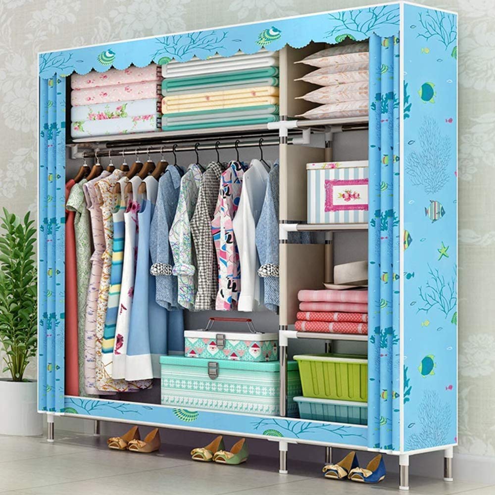 Armoire en tissu pliante en toile vestiaire chambre et bureau