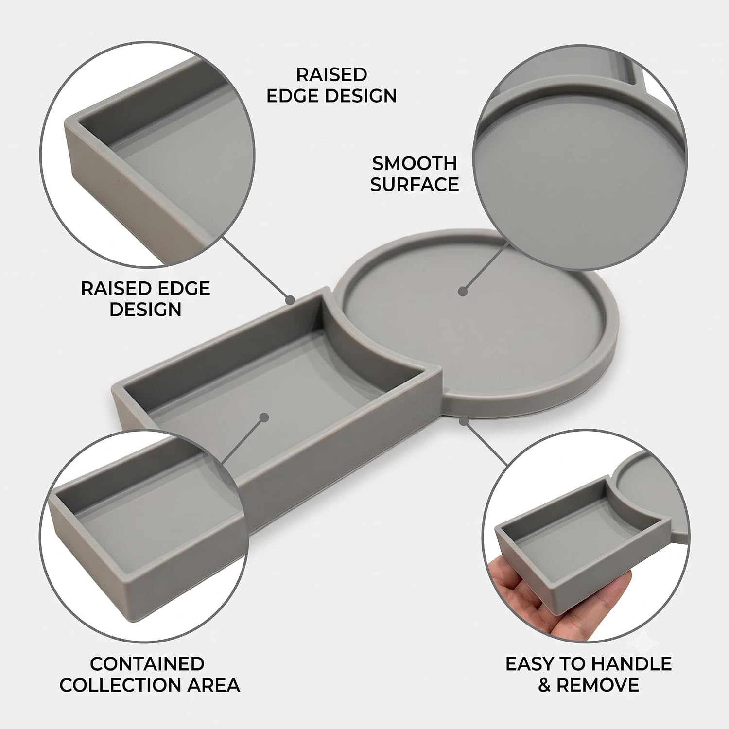 Plastic Drip Catcher Tray Compatible with Simplehuman 9 Oz Touch-Free Soap Dispenser, Countertop Protector for Kitchen Bathroom Sink Area