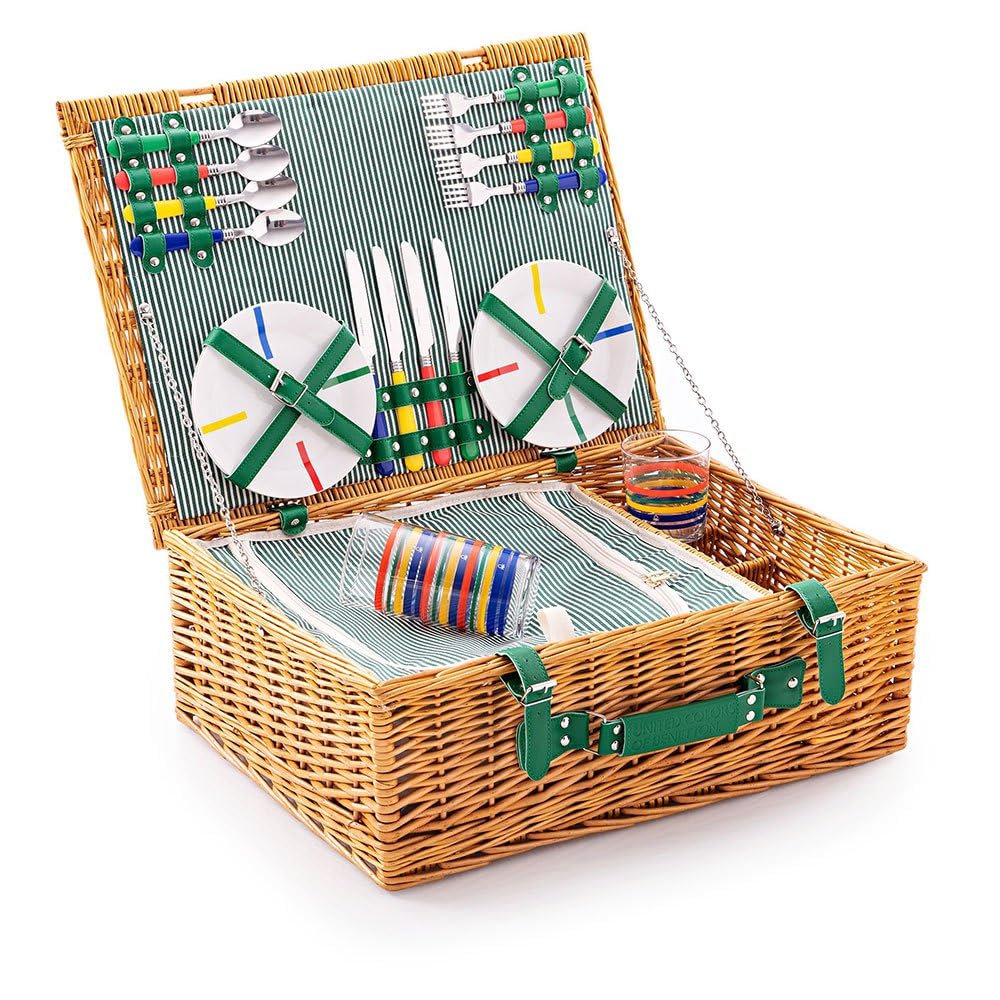 UNITED COLORS OF BENETTON Cestino Picnic 4 persone 54x42x20 cm ceramica