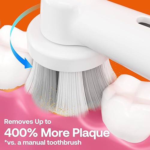 Miniatura 9 de Cabezales de cepillo de dientes de repuesto  Compatible con todos los mangos Oral-B Braun (excepto iO y Sonic)  Cabezales de cepillo redondo para