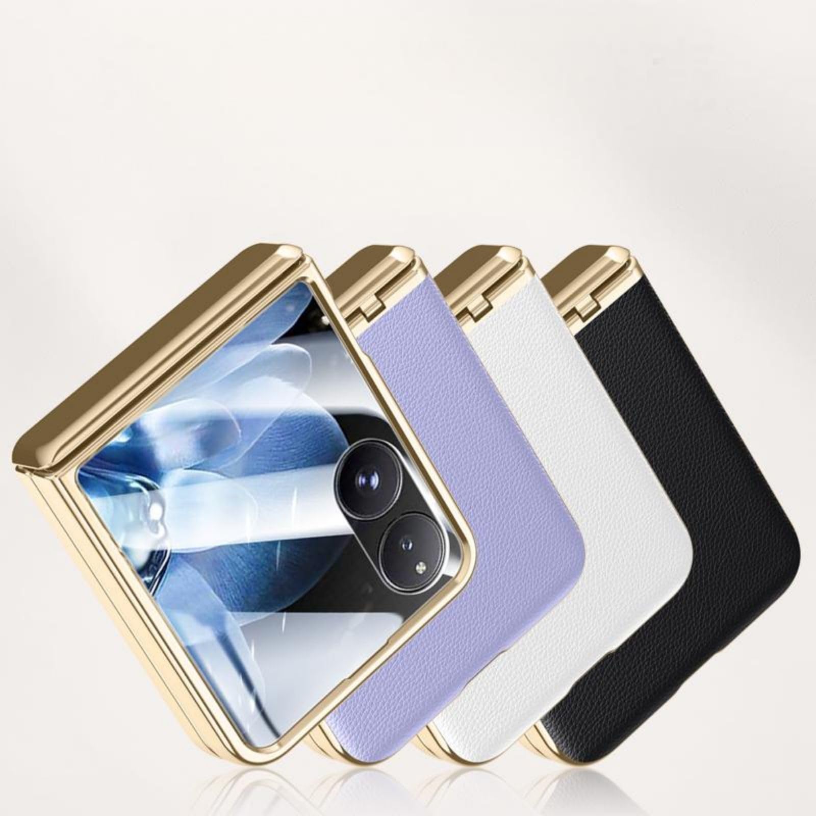 für Mix Flip Handyhülle Rückwand Folie Magnetic Hinge,Leder Bumper Case Slim Cover für Xiaomi Mix Flip(1)