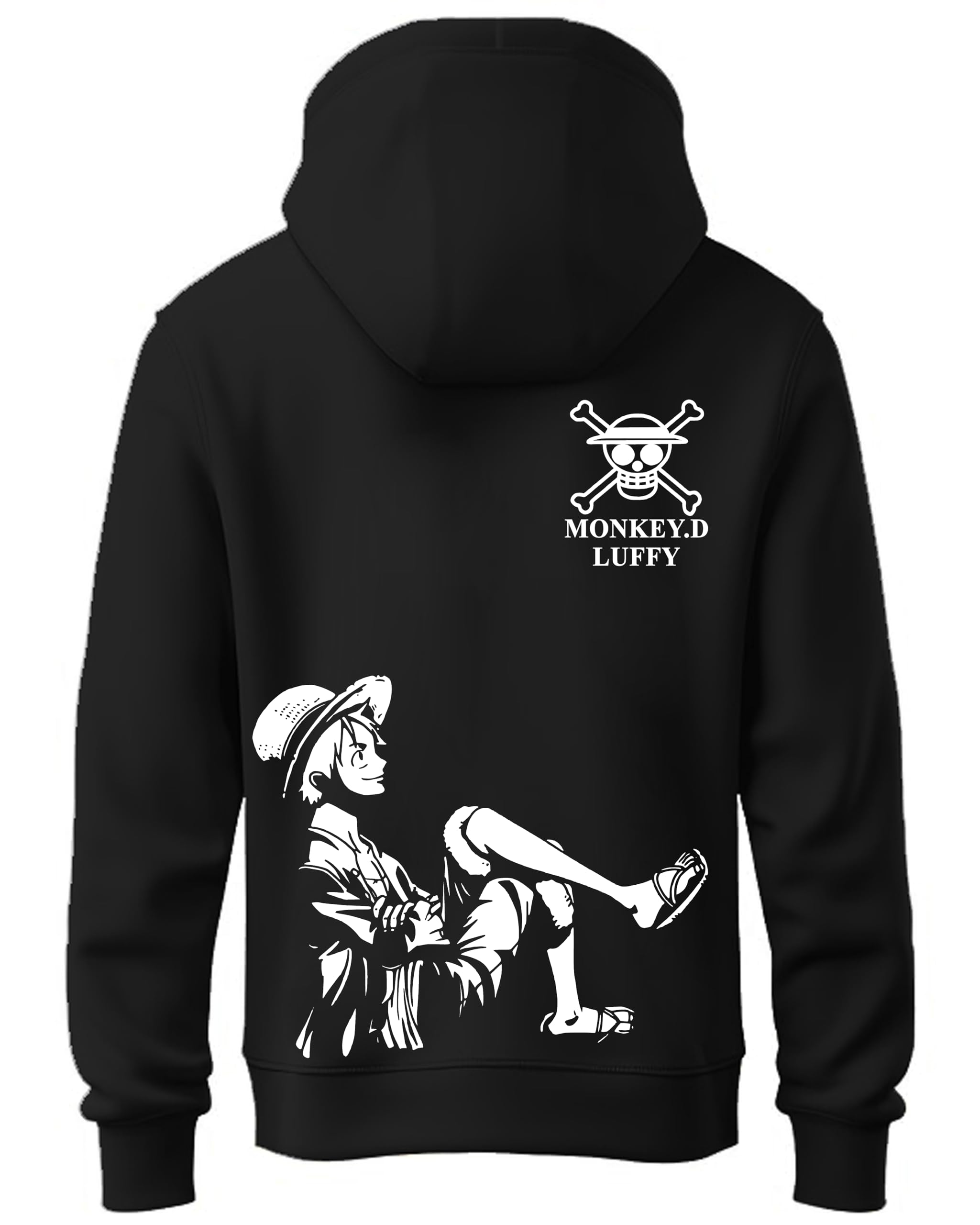 khakey Mens Back Print Hoodie | One Piece Monkey D Luffy Tshirt | Trendy Sweatshirt for Men | Black Maroon Navy Colour-picture-29