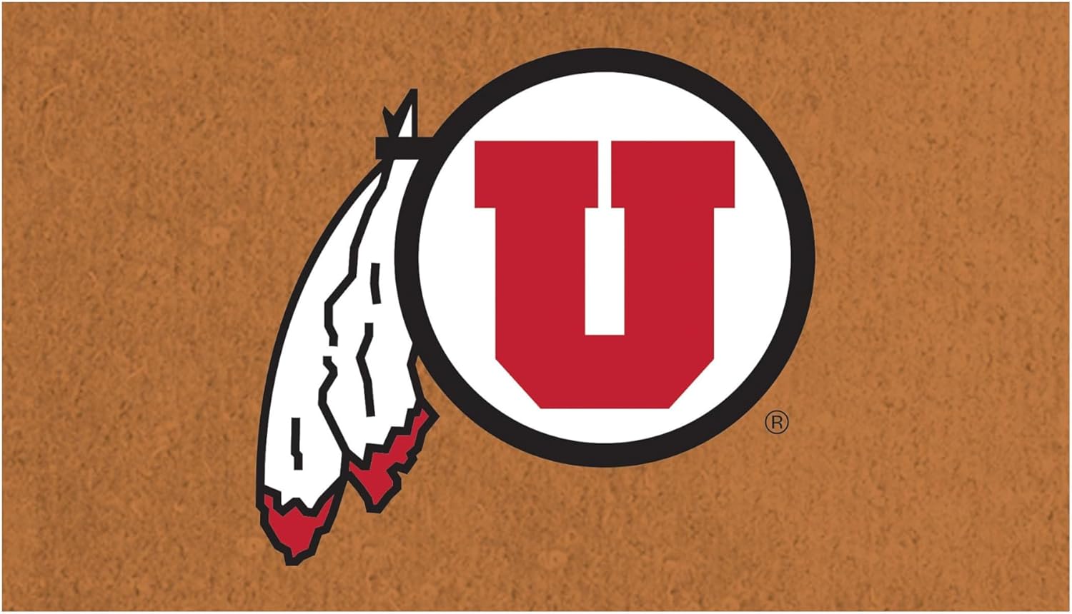 NCAA University of Utah Coir Door Mat, Indoor and Outdoor Entryway, 28 x 16 Inches Non Slip Back Welcome Floor Mats for Muddy Dog Paws, Weather-Resistant Front Door Entrance Home Décor