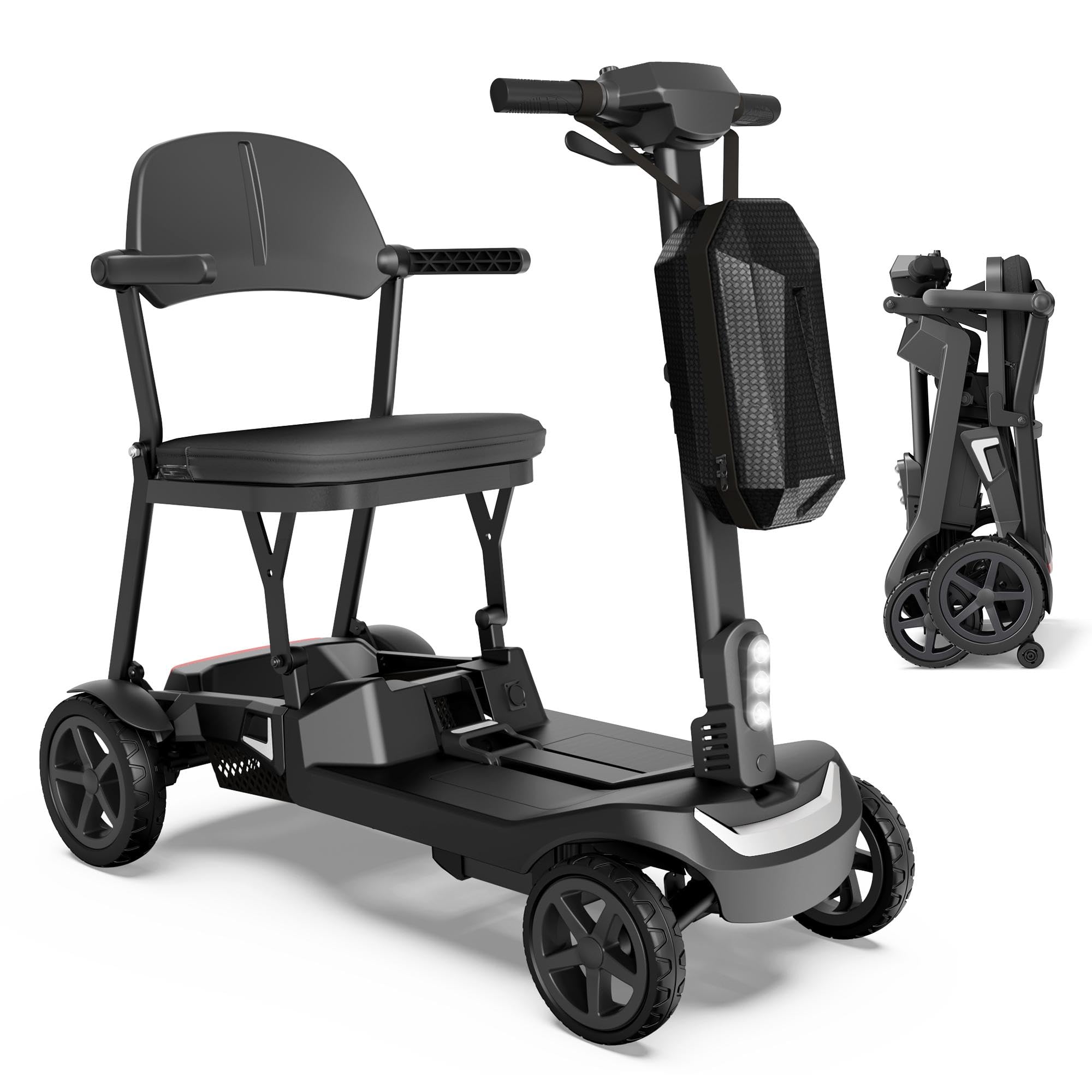 Lightweight Mobility Scooter for Seniors & Adults - 37.5 lb Aluminum Frame, Cruise & Airline Approved, Foldable Portable Motorized Scooter, No