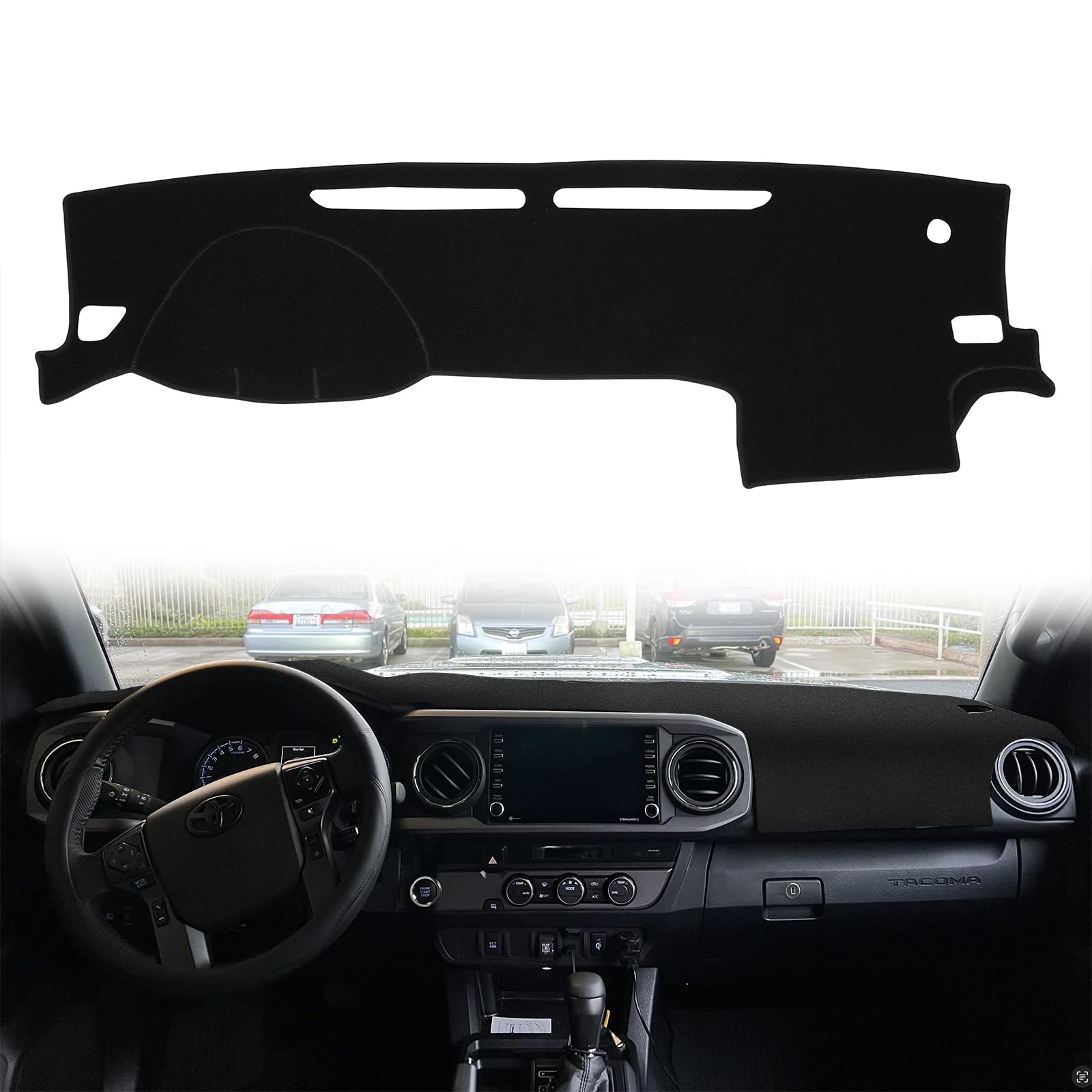 RZS Dash Cover Mat For 2016-2021 Toyota Tacoma – FOSS Fiber, Front Dash Pad, USA Made, Lifetime Warranty